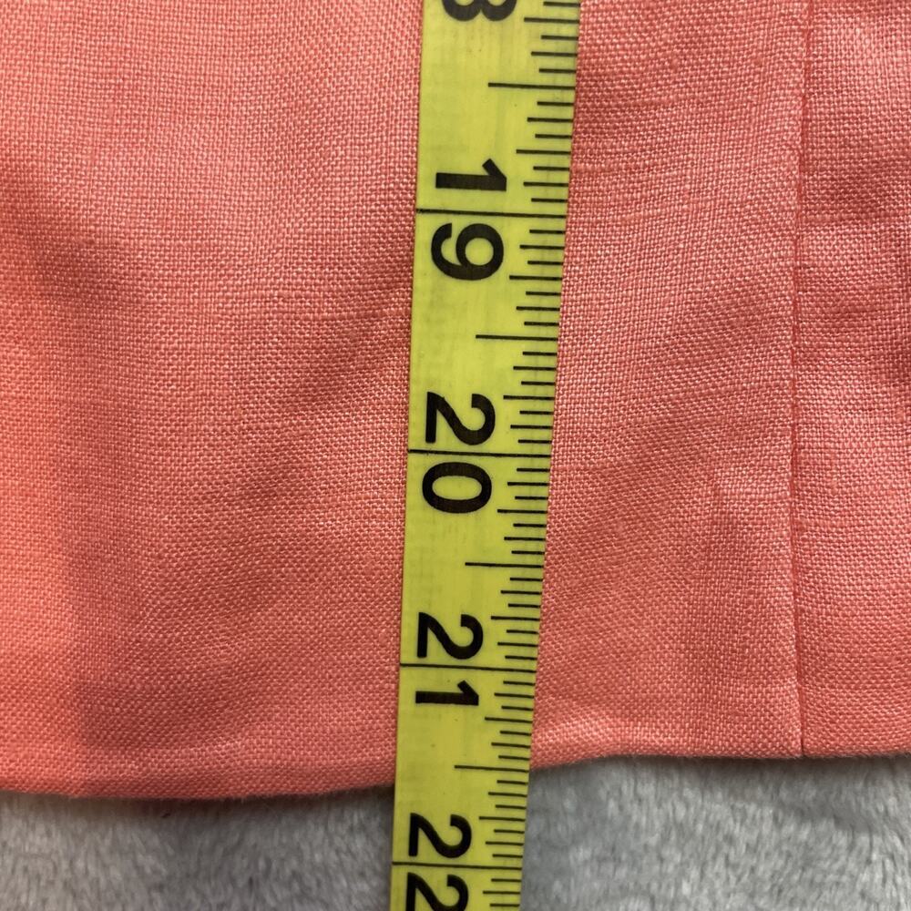 Banana Republic Womens Linen Blazer Jacket Size 2 Coral Lined Zip Sleeve Pleated - Picture 11 of 11